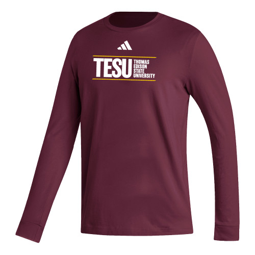  Adidas Maroon Fresh Long Sleeve Tee - ADIDAS - Thomas Edison State University