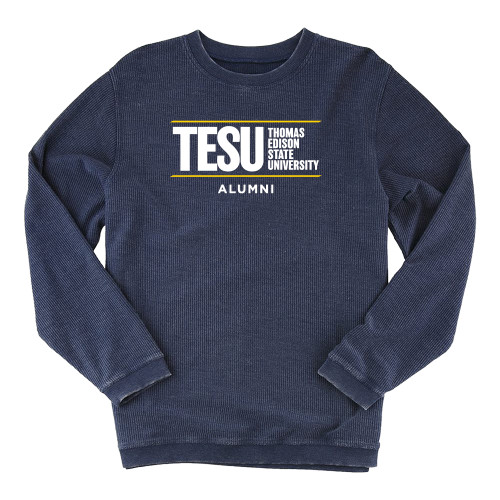  Boxercraft Womens Navy Corded Crew - Alumni - Thomas Edison State University