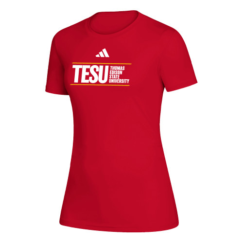  Adidas Womens Red Creator Performance Tee - ADIDAS - Thomas Edison State University