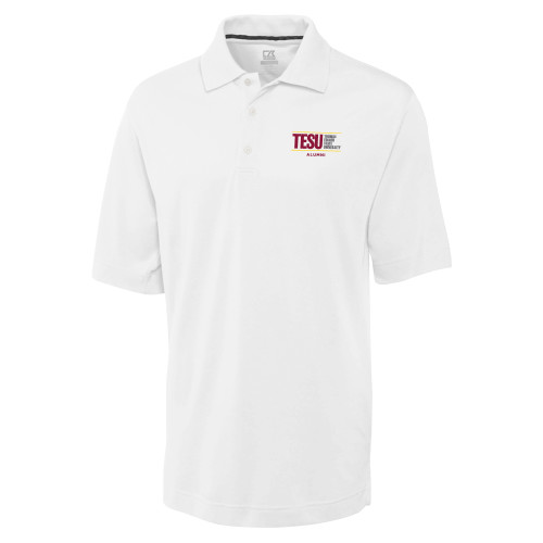  C&B White Advantage TriBlend Pique Polo - Thomas Edison State University - Alumni