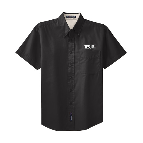  Black Twill Button Down Short Sleeve - Thomas Edison State University