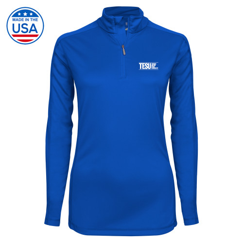  Syntrel Womens Royal Interlock 1/4 Zip - Thomas Edison State University