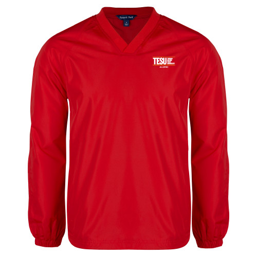  Red V Neck Raglan Windshirt - Thomas Edison State University - Alumni
