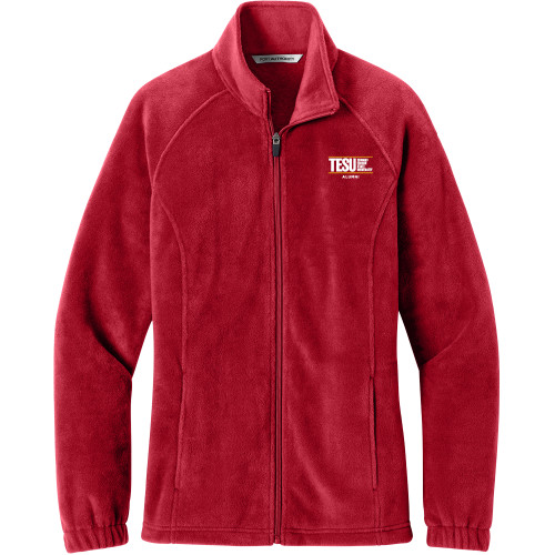  Womens Red Fleece Full Zip Jacket - Thomas Edison State University - Alumni