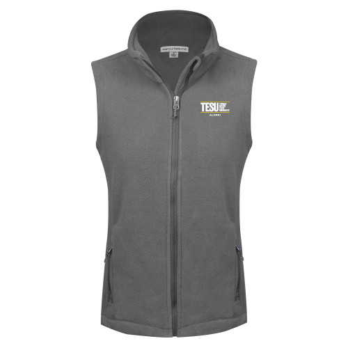  Womens Charcoal Fleece Full Zip Vest - Thomas Edison State University - Alumni