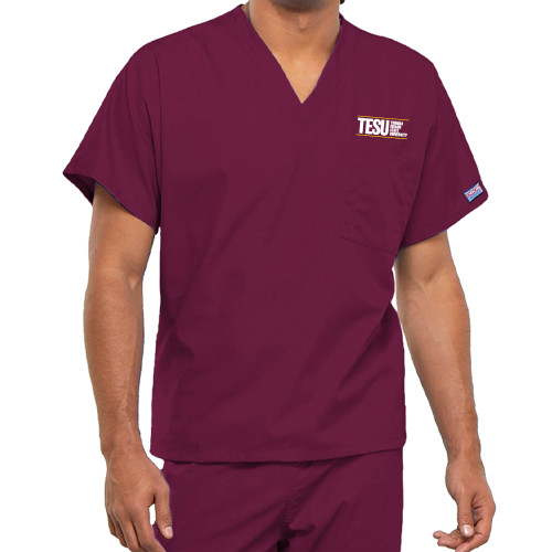  Unisex Wine WW Originals Neck Scrub Top - Thomas Edison State University