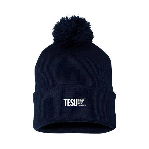  Sportsman Navy Pom Pom Cuffed Beanie - Thomas Edison State University