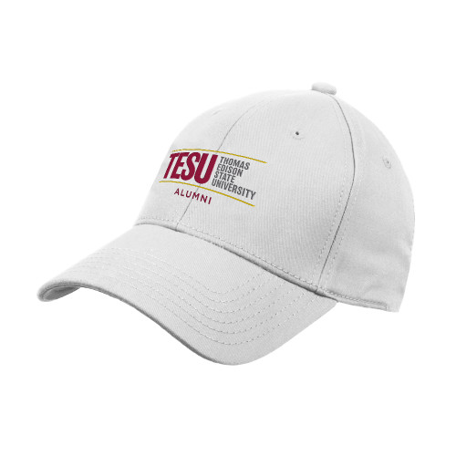 White Structured Adjustable Pro Style Hat - Thomas Edison State University - Alumni
