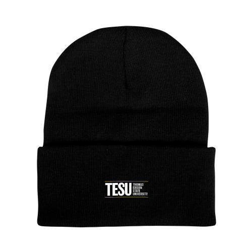  Black Knit Beanie w/Cuff - Thomas Edison State University