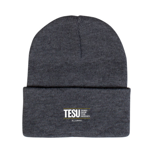  Grey Knit Beanie w/Cuff - Thomas Edison State University - Alumni