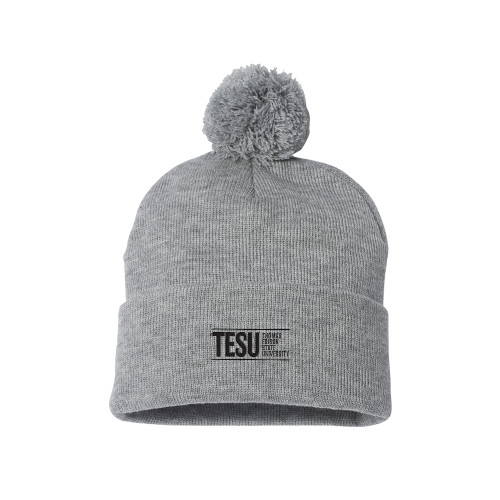  Sportsman Heather Grey Pom Pom Cuffed Beanie - Thomas Edison State University
