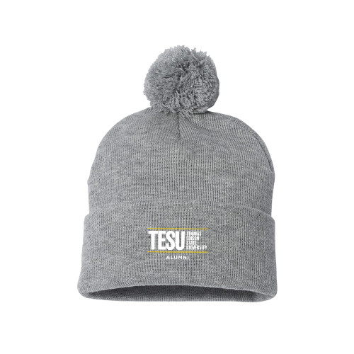  Sportsman Heather Grey Pom Pom Cuffed Beanie - Thomas Edison State University - Alumni