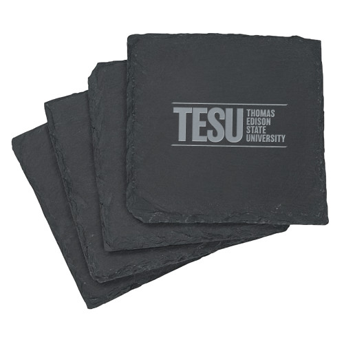  Slate Coaster Set - Thomas Edison State University Engraved