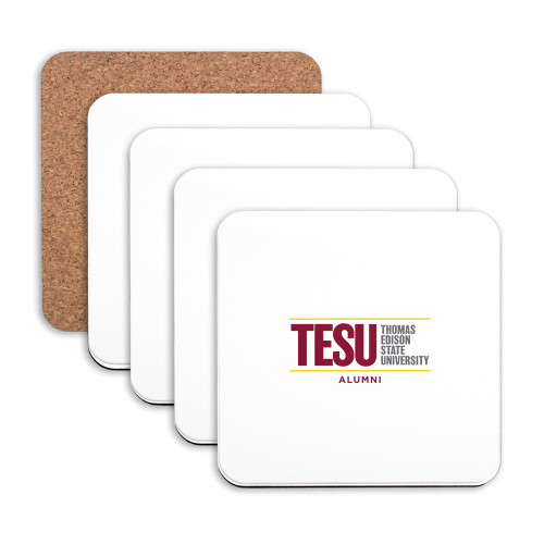  Hardboard Coaster w/Cork Backing 4/set - Alumni - Thomas Edison State University