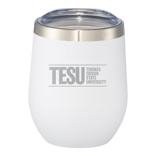  Corzo Vacuum Insulated White Cup 12oz - Thomas Edison State University Engraved