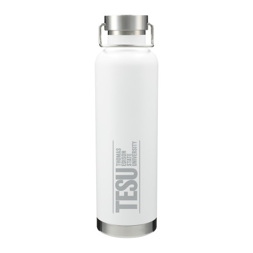  Thor Copper Vacuum Insulated White Bottle 32oz - Thomas Edison State University Engraved