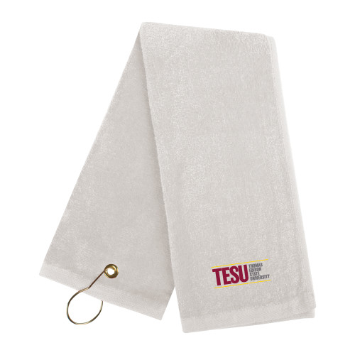  White Golf Towel - Thomas Edison State University
