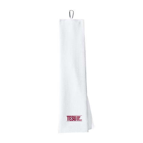  White Waffle Microfiber Golf Towel - Thomas Edison State University