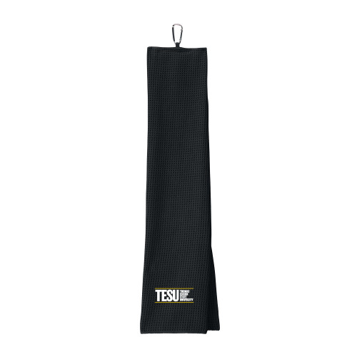  Black Waffle Microfiber Golf Towel - Thomas Edison State University