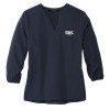 Thumbnail image for  Mercer + Mettle Womens Navy 3/4 Sleeve Crepe Blouse