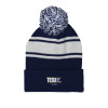 Thumbnail image for  Navy/White Two Tone Knit Pom Beanie w/Cuff
