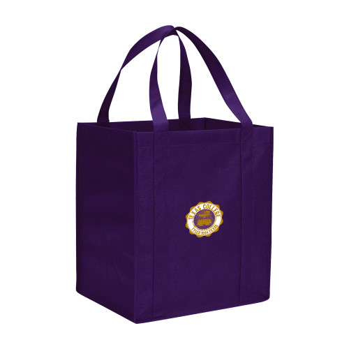  Non Woven Purple Grocery Tote - Seal