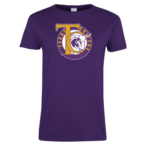  Womens Purple Short Sleeve Tee - Athletic Mark