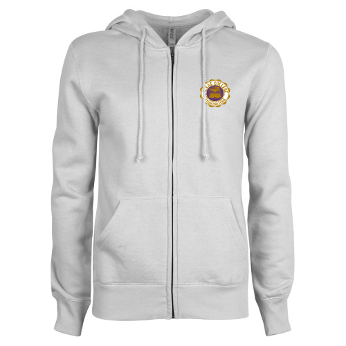  ENZA Womens White Fleece Full Zip Hoodie - Seal