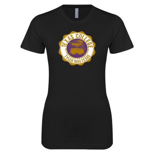  Next Level Womens Black Boyfriend Tee - Seal