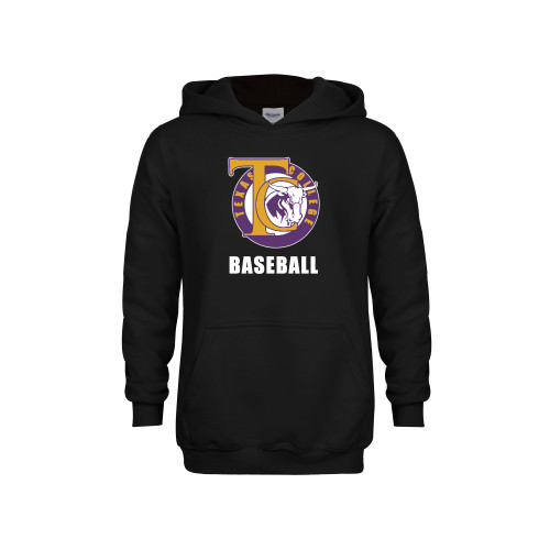 Texs College Youth Black Fleece Hoodie - TC Baseball