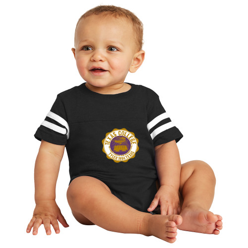  Vintage Black Jersey Onesie - Seal