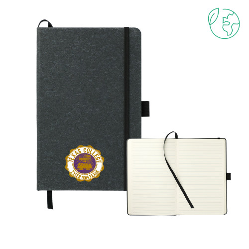  5.5 x 8.5 Black FSC Mix Recycled Leather Bound Journal - Seal