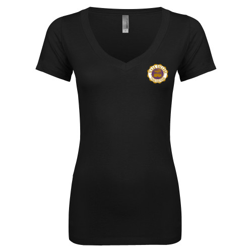  Next Level Womens Black Ideal V Tee - Seal