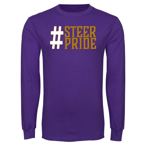  Purple Long Sleeve T Shirt - Hashtag Steer Pride