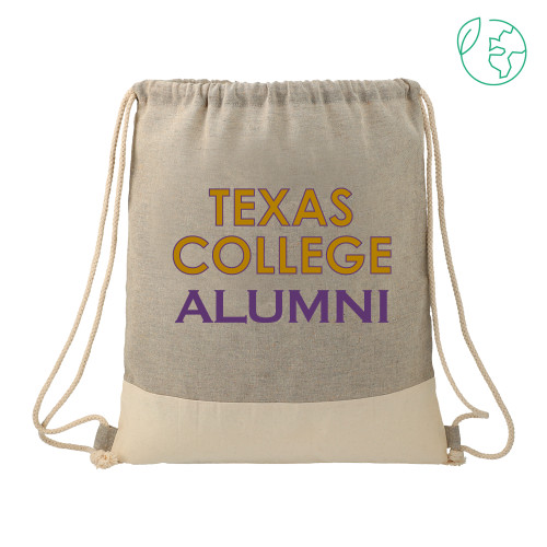  Split Recycled Cotton Grey/Natural Drawstring Bag - Athletic Mark