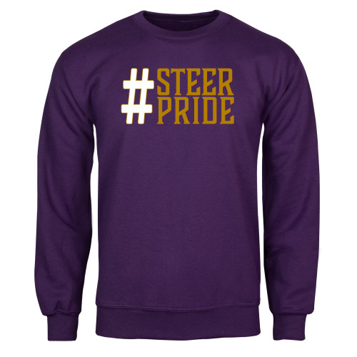  Purple Fleece Crew - Hashtag Steer Pride