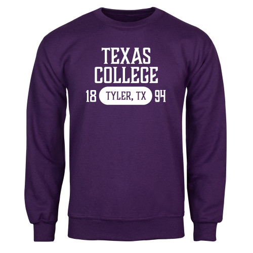  Purple Fleece Crew - Texas College Established Date