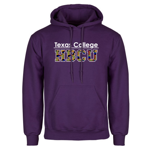 Purple Fleece Hoodie - TC HBCU Kente Pattern