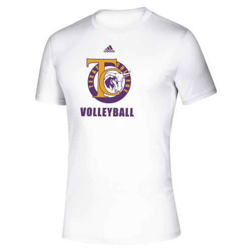  Adidas White Pregame Performance Tee - TC Volleyball Adidas