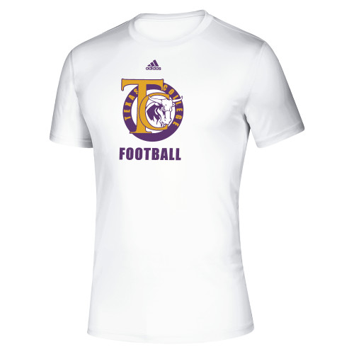  Adidas White Pregame Performance Tee - TC Football Adidas