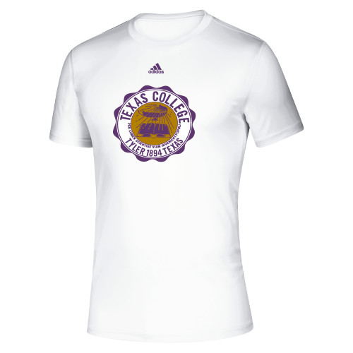  Adidas White Pregame Performance Tee - Seal Adidas
