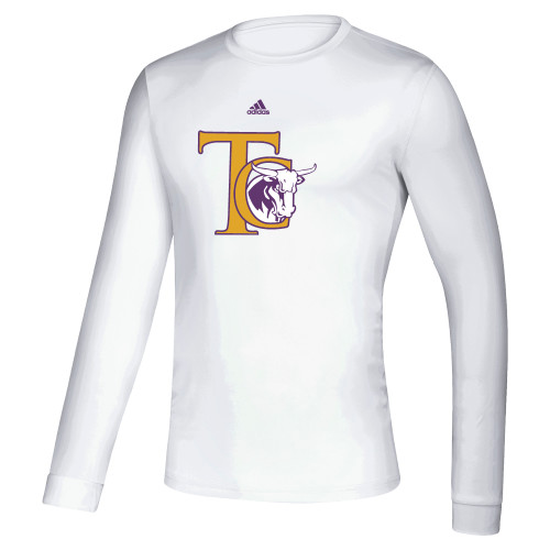  Adidas White Creator Performance Long Sleeve Tee - TC Adidas