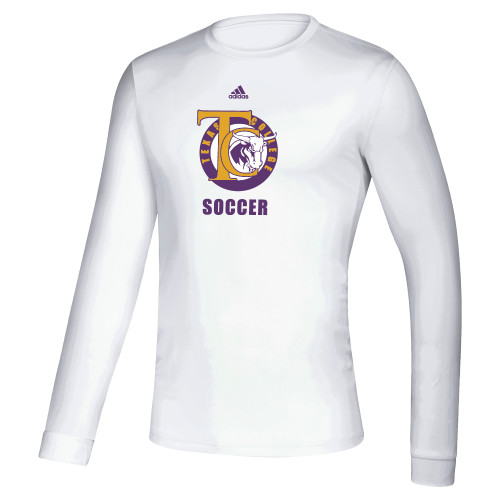  Adidas White Creator Performance Long Sleeve Tee - TC Soccer Adidas