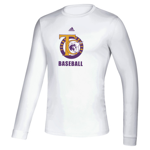  Adidas White Creator Performance Long Sleeve Tee - TC Baseball Adidas