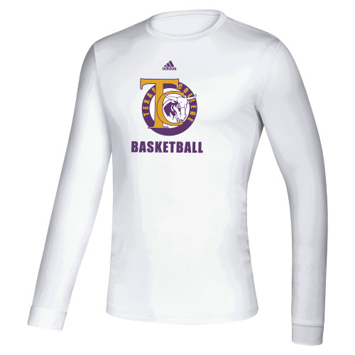  Adidas White Creator Performance Long Sleeve Tee - TC Basketball Adidas