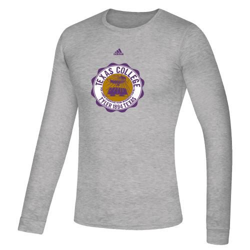  Adidas Medium Grey Heather Creator Performance Long Sleeve Tee - Seal Adidas