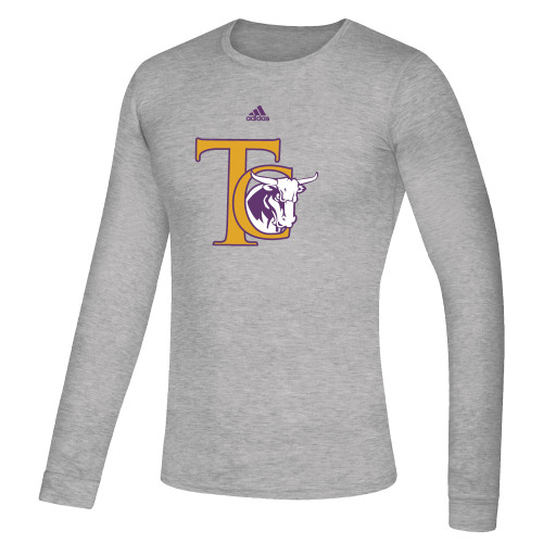  Adidas Medium Grey Heather Creator Performance Long Sleeve Tee - TC Adidas