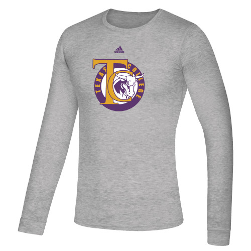  Adidas Medium Grey Heather Creator Performance Long Sleeve Tee - Athletic Mark Adidas