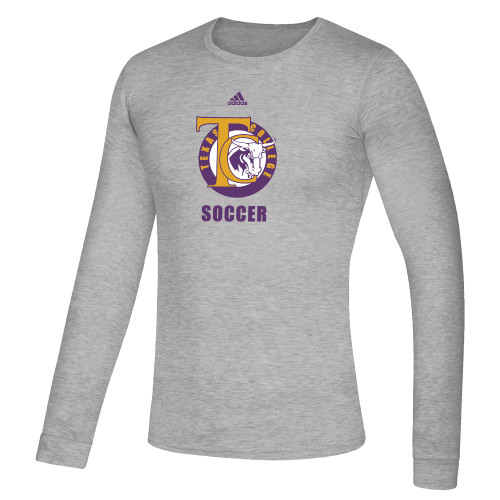  Adidas Medium Grey Heather Creator Performance Long Sleeve Tee - TC Soccer Adidas