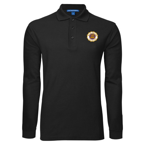  Black Long Sleeve Polo - Seal